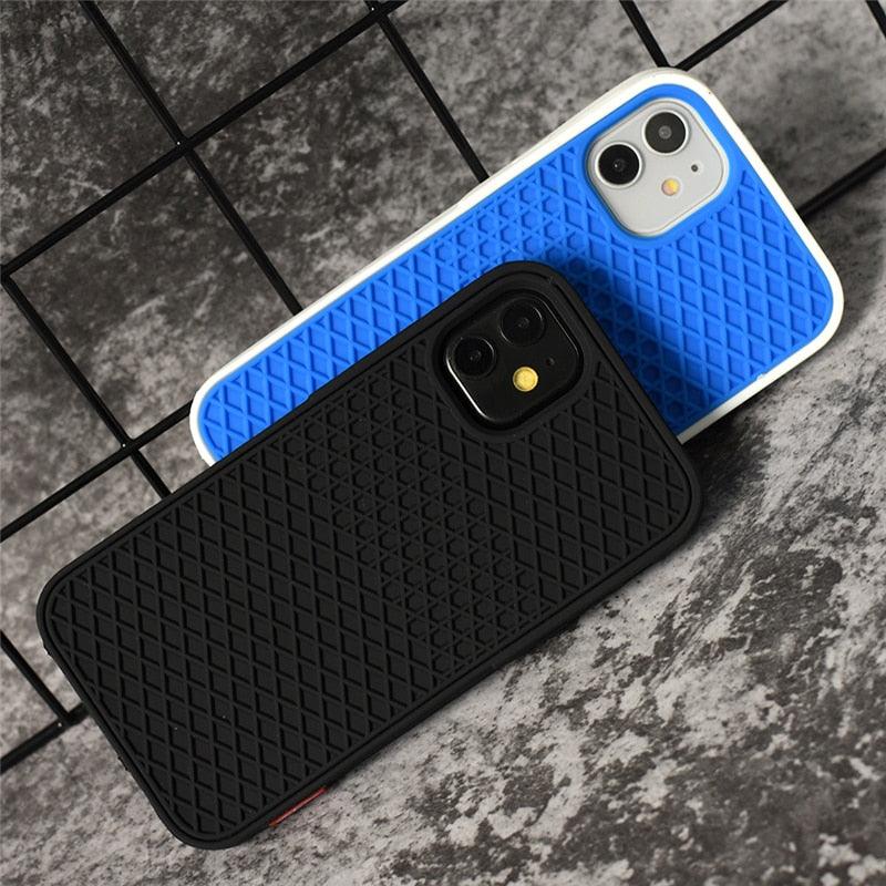 Modern Waffle Sport Shoe Sole Texture Silicone Case for iPhone 12 13 Pro Max XS XR X iPhone Mini Cover  Silicone Impact Resistant Protective Case Soft Silicone Art Phone Case Stevvex