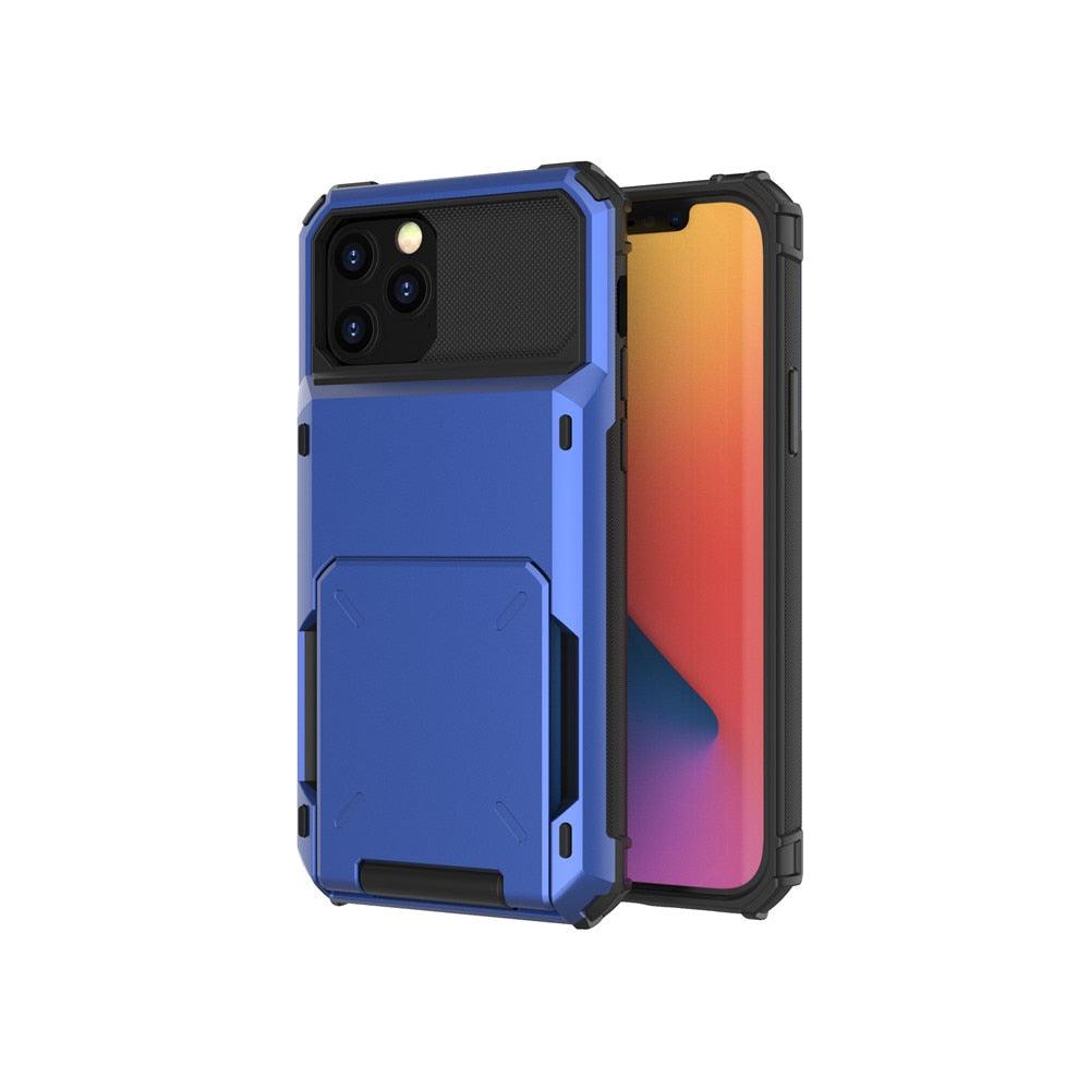 Modern Wallet Phone Case For iPhone 14 Plus 13 Pro 11 12 Pro Max XR X XS Max Card Holder Cover Wallet Case Armor Shockproof Case Heavy Duty Hard Back Soft Protective Phone Case For 4 Cards Stevvex