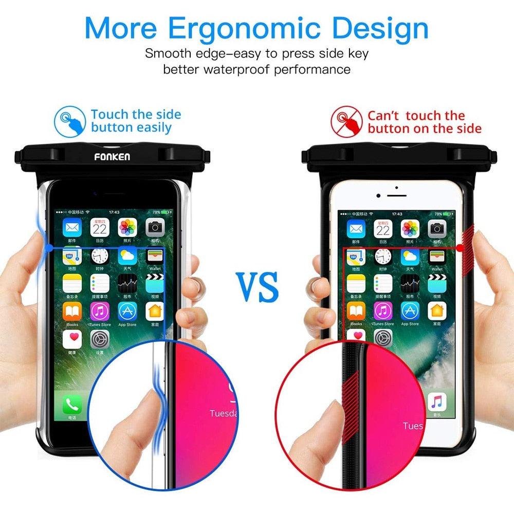 Modern Waterproof Case For Phone Full View Universal Soft Phone Cover For iPhone Water Proof Bag Waterproof Phone Case With Lanyard for iPhone Waterproof Bag Stevvex