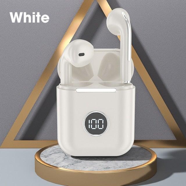Modern White Wireless Bluetooth Headphones Waterproof HIFI-Sound Music Earphones For Outdoor Sport Workout Headset Sports Headphones Wireless Wearable Music Player Built-in Sweatproof Headphones With Charging Case Bluetooth 5.0 Stevvex