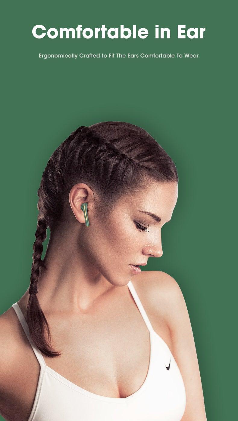 Modern White Wireless Bluetooth Headphones Waterproof HIFI-Sound Music Earphones For Outdoor Sport Workout Headset Sports Headphones Wireless Wearable Music Player Built-in Sweatproof Headphones With Charging Case Bluetooth 5.0 Stevvex
