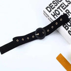 Modern Wide Fabric Strap Silver Metal Buckle Belts For Women Trendy Fashion Stretchable Classic Belts Stevvex