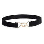 Modern Wide Fabric Strap Silver Metal Buckle Belts For Women Trendy Fashion Stretchable Classic Belts Stevvex