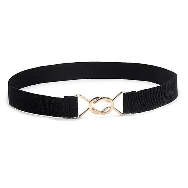 Modern Wide Fabric Strap Silver Metal Buckle Belts For Women Trendy Fashion Stretchable Classic Belts Stevvex
