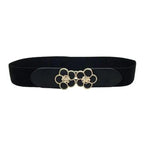 Modern Wide Fabric Strap Silver Metal Buckle Belts For Women Trendy Fashion Stretchable Classic Belts Stevvex