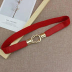 Modern Wide Fabric Strap Silver Metal Buckle Belts For Women Trendy Fashion Stretchable Classic Belts Stevvex