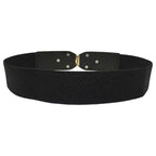 Modern Wide Fabric Strap Silver Metal Buckle Belts For Women Trendy Fashion Stretchable Classic Belts Stevvex