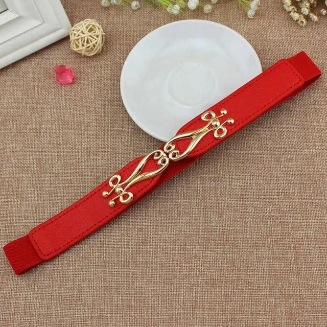Modern Wide Fabric Strap Silver Metal Buckle Belts For Women Trendy Fashion Stretchable Classic Belts Stevvex