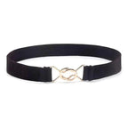 Modern Wide Fabric Strap Silver Metal Buckle Belts For Women Trendy Fashion Stretchable Classic Belts Stevvex