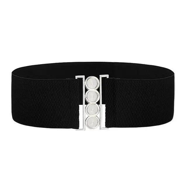 Modern Wide Fabric Strap Silver Metal Buckle Belts For Women Trendy Fashion Stretchable Classic Belts Stevvex