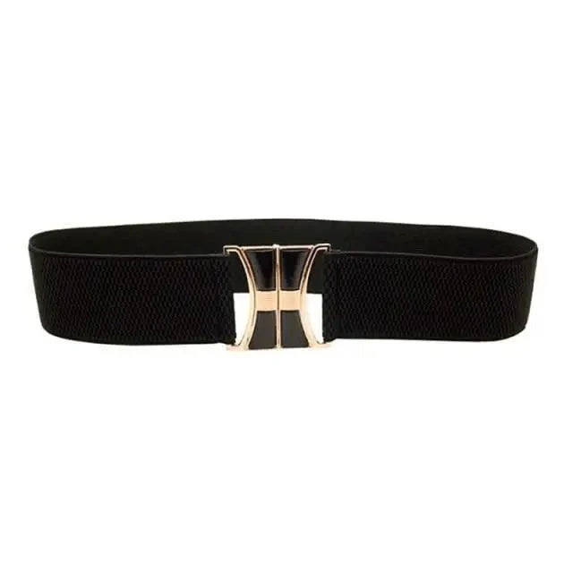 Modern Wide Fabric Strap Silver Metal Buckle Belts For Women Trendy Fashion Stretchable Classic Belts Stevvex