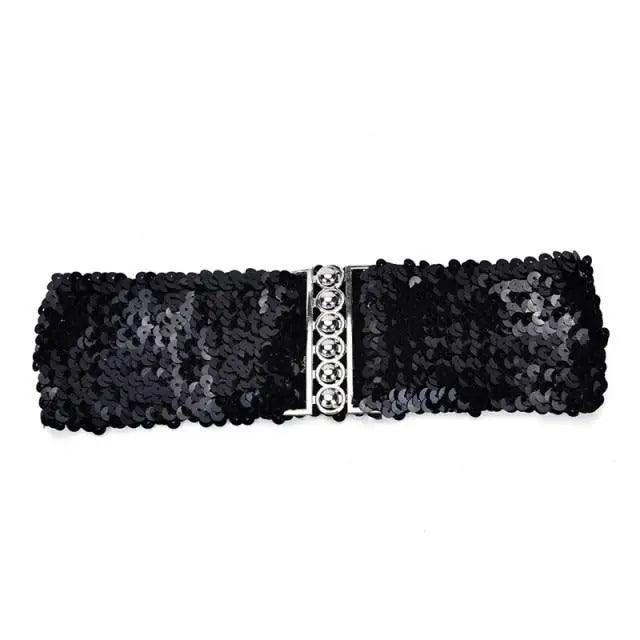 Modern Wide Fabric Strap Silver Metal Buckle Belts For Women Trendy Fashion Stretchable Classic Belts Stevvex