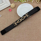 Modern Wide Fabric Strap Silver Metal Buckle Belts For Women Trendy Fashion Stretchable Classic Belts Stevvex