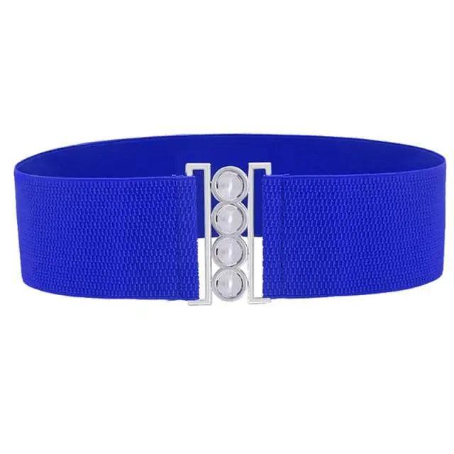 Modern Wide Fabric Strap Silver Metal Buckle Belts For Women Trendy Fashion Stretchable Classic Belts Stevvex
