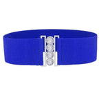 Modern Wide Fabric Strap Silver Metal Buckle Belts For Women Trendy Fashion Stretchable Classic Belts Stevvex
