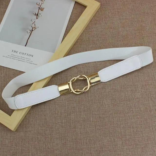 Modern Wide Fabric Strap Silver Metal Buckle Belts For Women Trendy Fashion Stretchable Classic Belts Stevvex