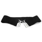 Modern Wide Fabric Strap Silver Metal Buckle Belts For Women Trendy Fashion Stretchable Classic Belts Stevvex