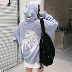 Modern With Hat Hoodies Women  Kangaroo Pocket Casual Loose Solid Color Sweatshirt Female  Fashion New Female Tops Sports Clothing Oversized Zip Hooded Sweatshirt Cotton Women Autumn Hoodie Stevvex