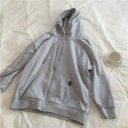 Modern With Hat Hoodies Women  Kangaroo Pocket Casual Loose Solid Color Sweatshirt Female  Fashion New Female Tops Sports Clothing Oversized Zip Hooded Sweatshirt Cotton Women Autumn Hoodie Stevvex