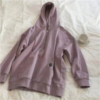 Modern With Hat Hoodies Women  Kangaroo Pocket Casual Loose Solid Color Sweatshirt Female  Fashion New Female Tops Sports Clothing Oversized Zip Hooded Sweatshirt Cotton Women Autumn Hoodie Stevvex