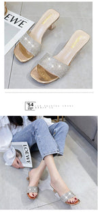Modern Woman Black Bright Diamond Sandals Open Toe High Heels Women Slippers Party Dress Shoes Sandals Heels For Women Ankle Strap Low Block Heel Cute Dressy Sandals Stevvex
