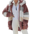 Modern Women Casual Jacket Coats Hip Hop New Autumn Winter Loose  Multicolor Hooded Jacket For Women Winter Fleece Jacket Hooded Solid Color Coats With Pockets Comfortable Jacket Stevvex