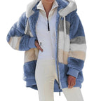 Modern Women Casual Jacket Coats Hip Hop New Autumn Winter Loose  Multicolor Hooded Jacket For Women Winter Fleece Jacket Hooded Solid Color Coats With Pockets Comfortable Jacket Stevvex