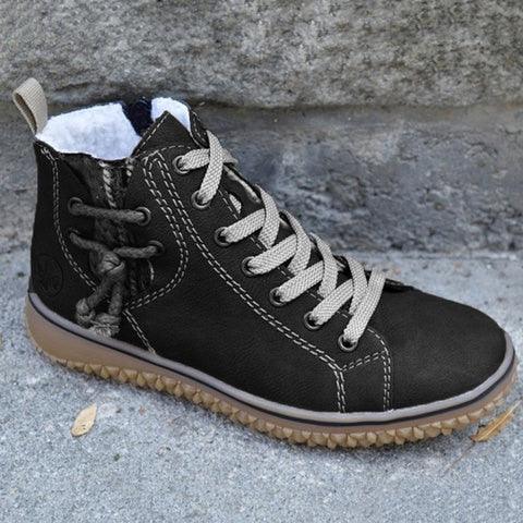Modern Womens Warm Soft Boots Winter Plush Casual Sports Shoes Trend Retro Ankle Boots Outdoor Walking High Top Sneaker Winter Warm Hook Loop Snow Plush Lining Walking Shoes Stevvex