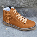 Modern Womens Warm Soft Boots Winter Plush Casual Sports Shoes Trend Retro Ankle Boots Outdoor Walking High Top Sneaker Winter Warm Hook Loop Snow Plush Lining Walking Shoes Stevvex
