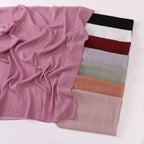 Modest Elegance Silver Crinkle Drape Hijab with Rhinestones (MH155)