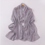 Modest Elegance Silver Crinkle Drape Hijab with Rhinestones (MH155)