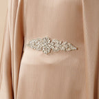 Modest Kaftan for Special Occasions: Batwing Abaya With Rhinestone Waist (MA135)