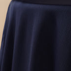 Navy Blue Pleated Abaya Set | Beaded Robe Abaya with Silver Embroidery (MOA168)