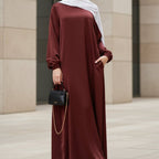 Modest Luxury Premium Satin Abaya | Umbrella Cut A-Line Abaya with Pockets (MA311)