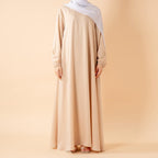 Modest Luxury Premium Satin Abaya | Umbrella Cut A-Line Abaya with Pockets (MA311)