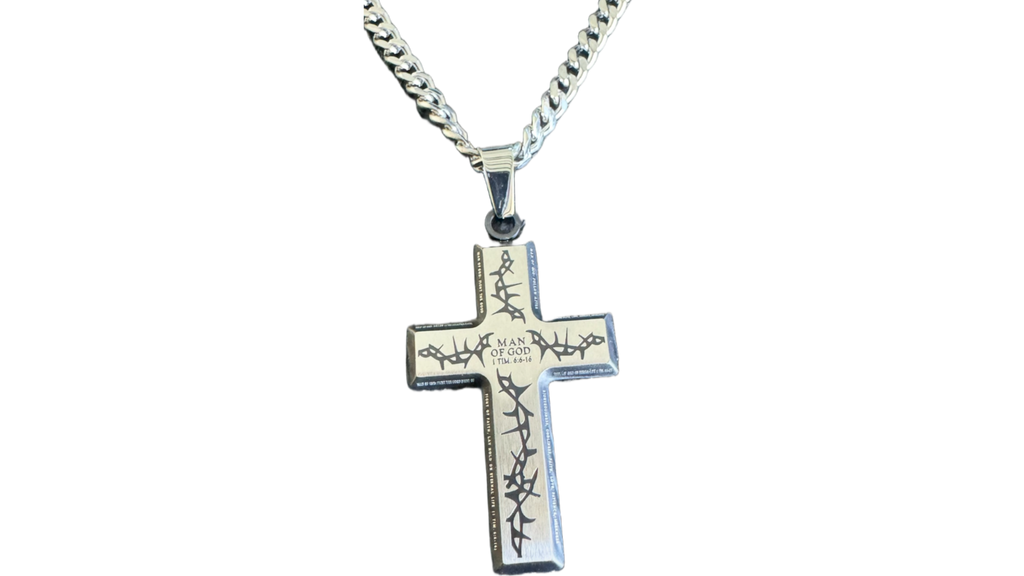 Black Thorn Cross Necklace KingdomWear