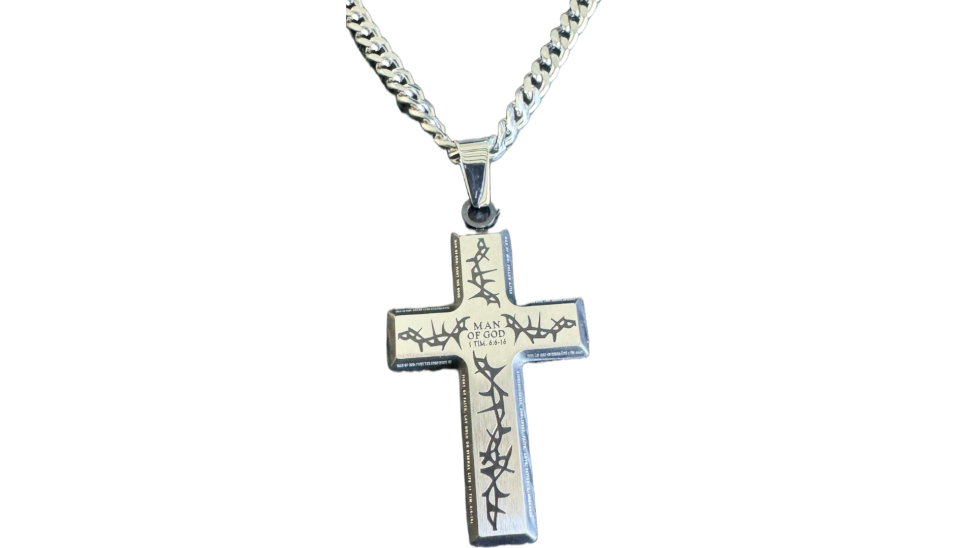 Black Thorn Cross Necklace KingdomWear