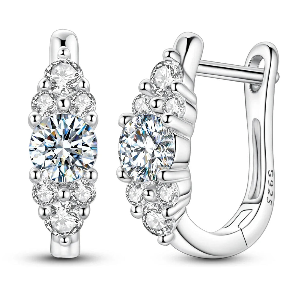 Moissanite 0.4ct 925 Sterling Silver Hoop Earrings For Women Fine Jewelry Gift BandsCo Straps