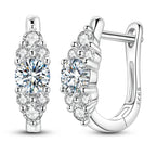 Moissanite 0.4ct 925 Sterling Silver Hoop Earrings For Women Fine Jewelry Gift BandsCo Straps
