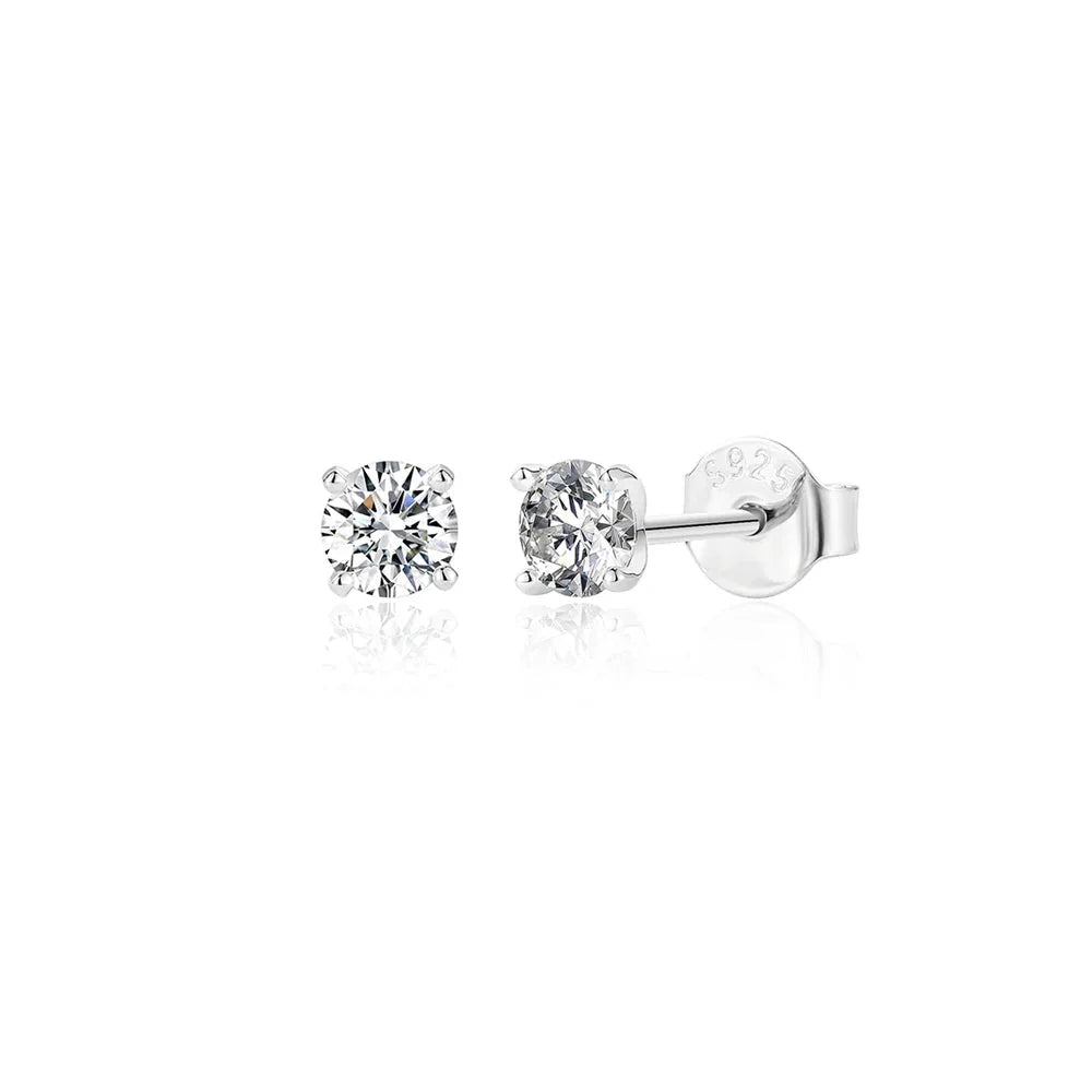 Moissanite 0.5-1.2 Ct D Color Stud Earrings 925 Sterling Silver For Women BandsCo Straps