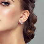 Moissanite 0.4ct 925 Sterling Silver Hoop Earrings For Women Fine Jewelry Gift BandsCo Straps