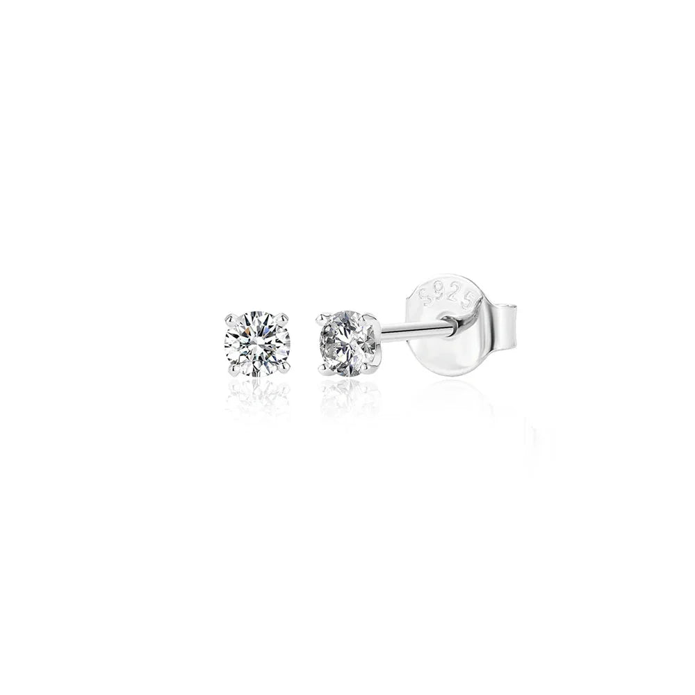 Moissanite 0.5-1.2 Ct D Color Stud Earrings 925 Sterling Silver For Women BandsCo Straps