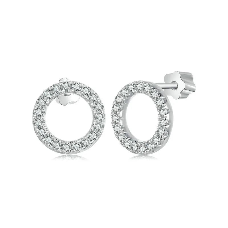 Moissanite 10mm Stud Earrings S925 Sterling Silver Screw Back Gift Mom BandsCo Straps