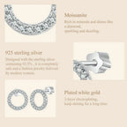 Moissanite 10mm Stud Earrings S925 Sterling Silver Screw Back Gift Mom BandsCo Straps