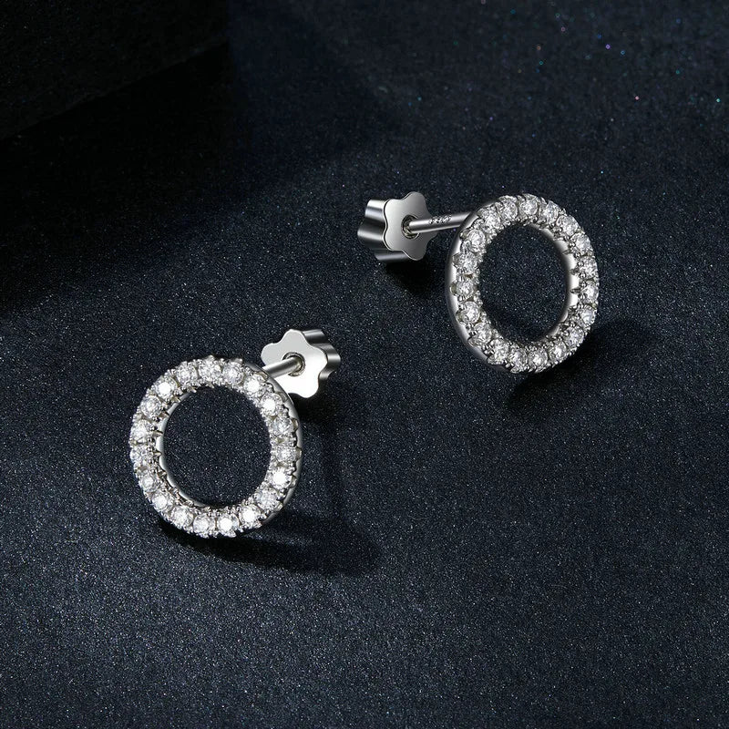 Moissanite 10mm Stud Earrings S925 Sterling Silver Screw Back Gift Mom BandsCo Straps