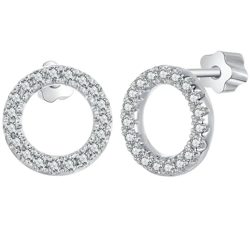 Moissanite 10mm Stud Earrings S925 Sterling Silver Screw Back Gift Mom BandsCo Straps