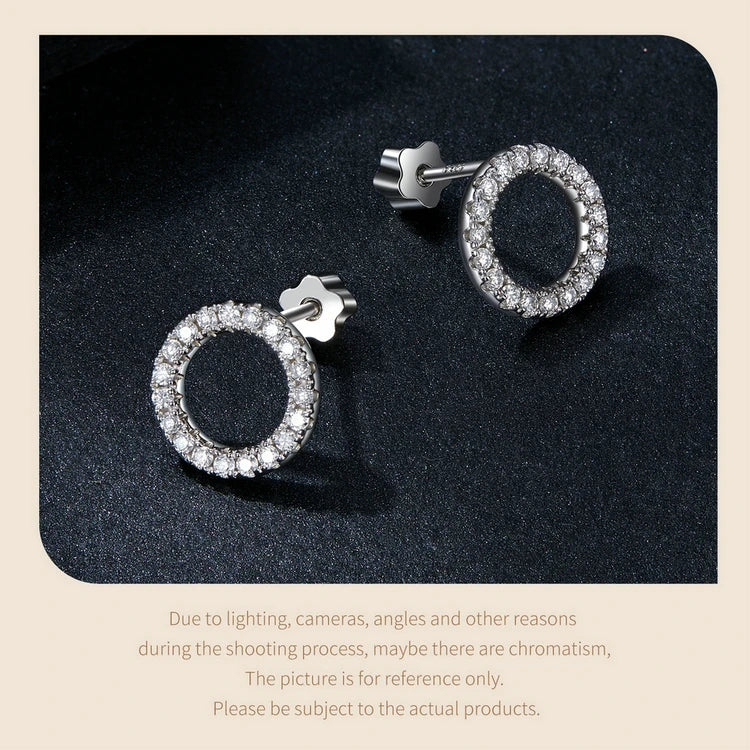 Moissanite 10mm Stud Earrings S925 Sterling Silver Screw Back Gift Mom BandsCo Straps