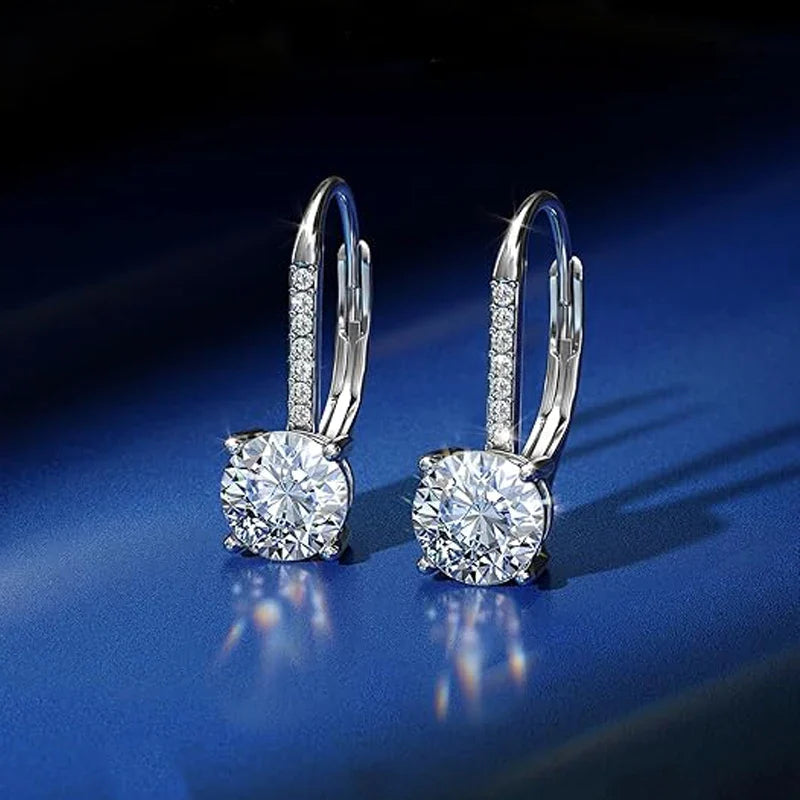 Moissanite 1ct 925 Sterling Silver Stud Earrings Unisex Retro Classic Wedding BandsCo Straps