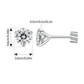 Moissanite 1Ct Round Stud Earrings Screw Back Platinum Plated S925 Minimalist BandsCo Straps