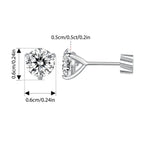 Moissanite 1Ct Round Stud Earrings Screw Back Platinum Plated S925 Minimalist BandsCo Straps